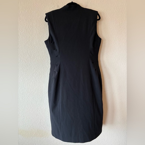 Calvin Klein Black Dress, Front Slit, Side Zip, Perfect‎ Little Black Dress 12 - Picture 6 of 9